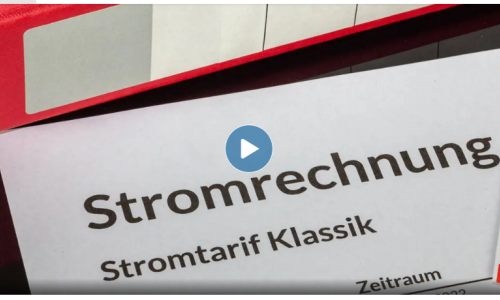 Stromtarif und Strompreisrechnung Beispiel mit rotem Ordner