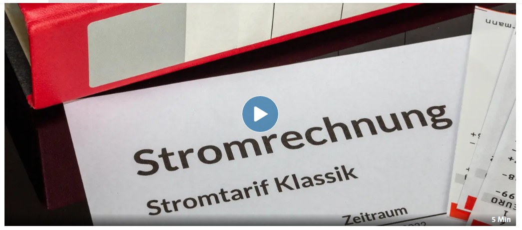 Stromtarif und Strompreisrechnung Beispiel mit rotem Ordner